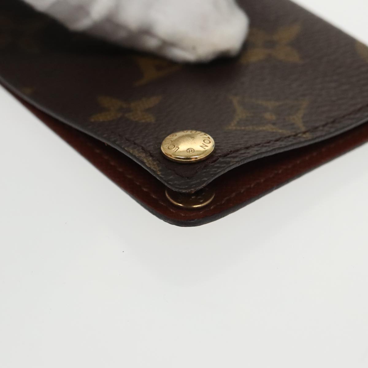 LOUIS VUITTON Monogram Porte Cartes Credit Pression Case M60937 LV Auth 101363