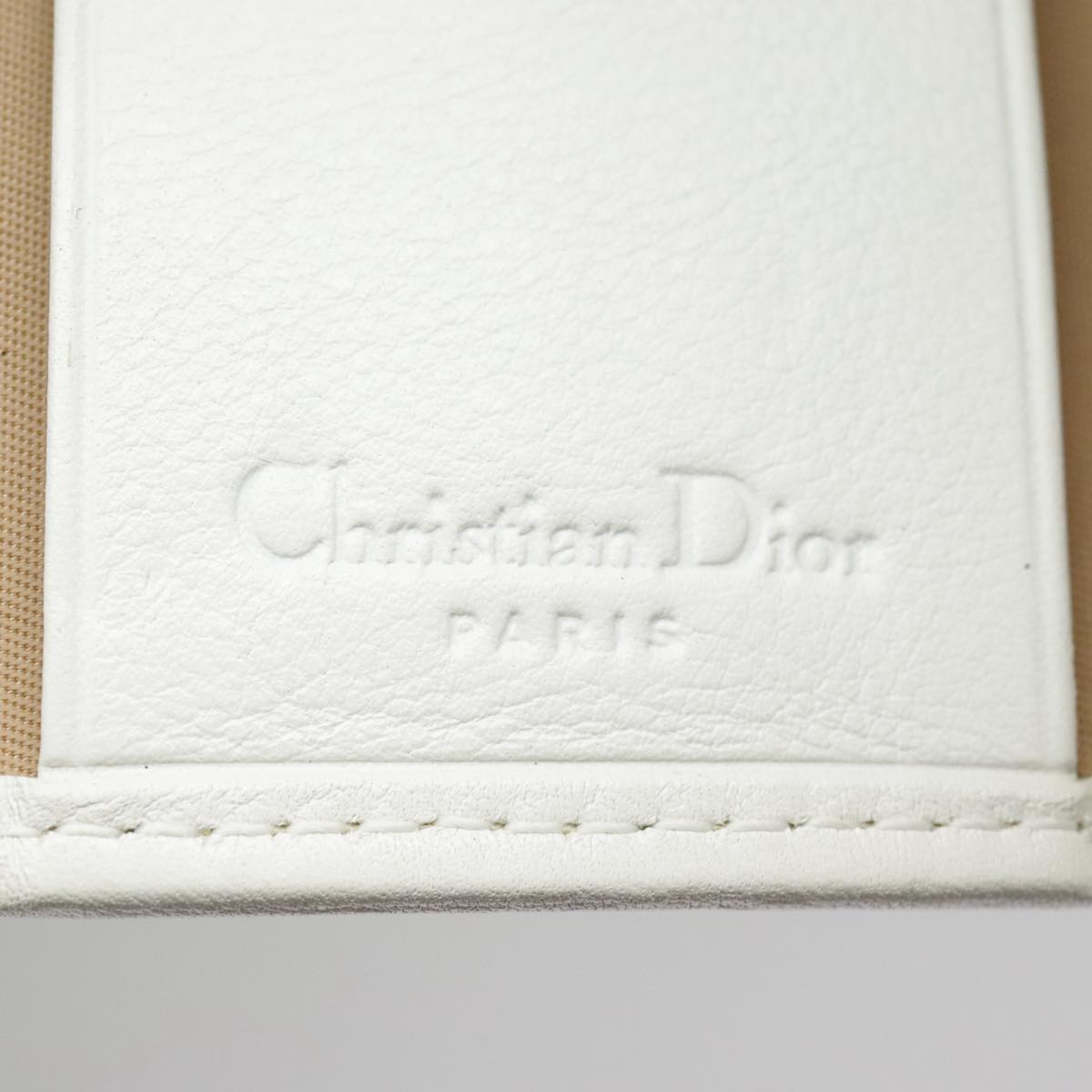 Christian Dior Trotter Canvas Key Case White Auth 101365