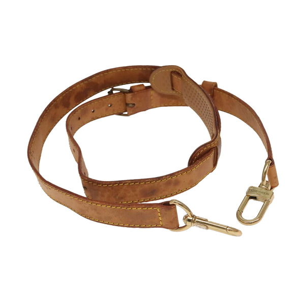 LOUIS VUITTON Adjustable Shoulder Strap Leather 36.2""""""""-43.3"""""""" Beige Auth 101366