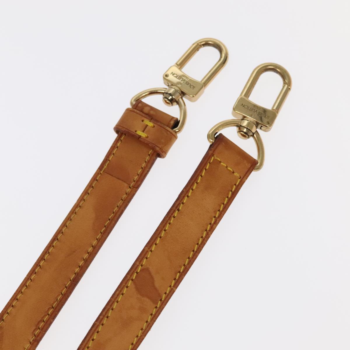 LOUIS VUITTON Adjustable Shoulder Strap Leather 31.9""-39.8"" Beige Auth 101367