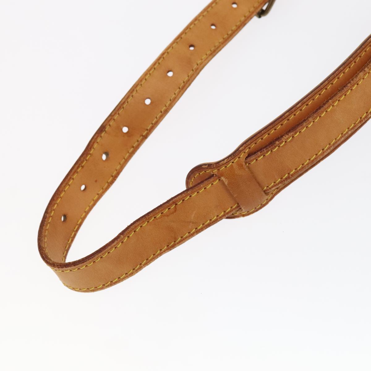 LOUIS VUITTON Adjustable Shoulder Strap Leather 31.9""-39.8"" Beige Auth 101367