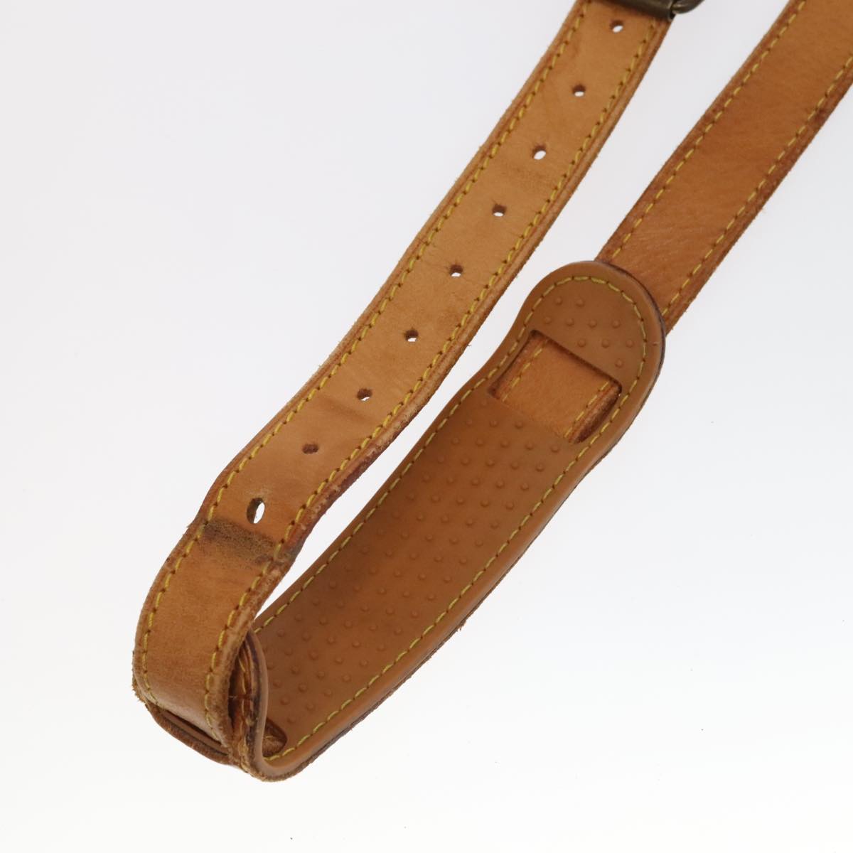 LOUIS VUITTON Adjustable Shoulder Strap Leather 32.3""-39.8"" Beige Auth 101368