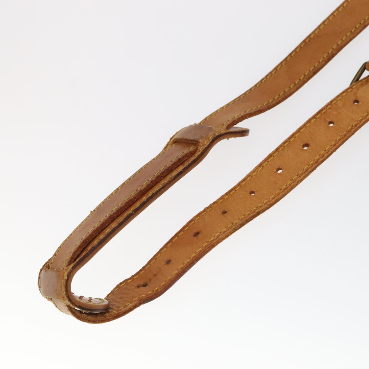 LOUIS VUITTON Adjustable Shoulder Strap Leather 32.3""-39.8"" Beige Auth 101368