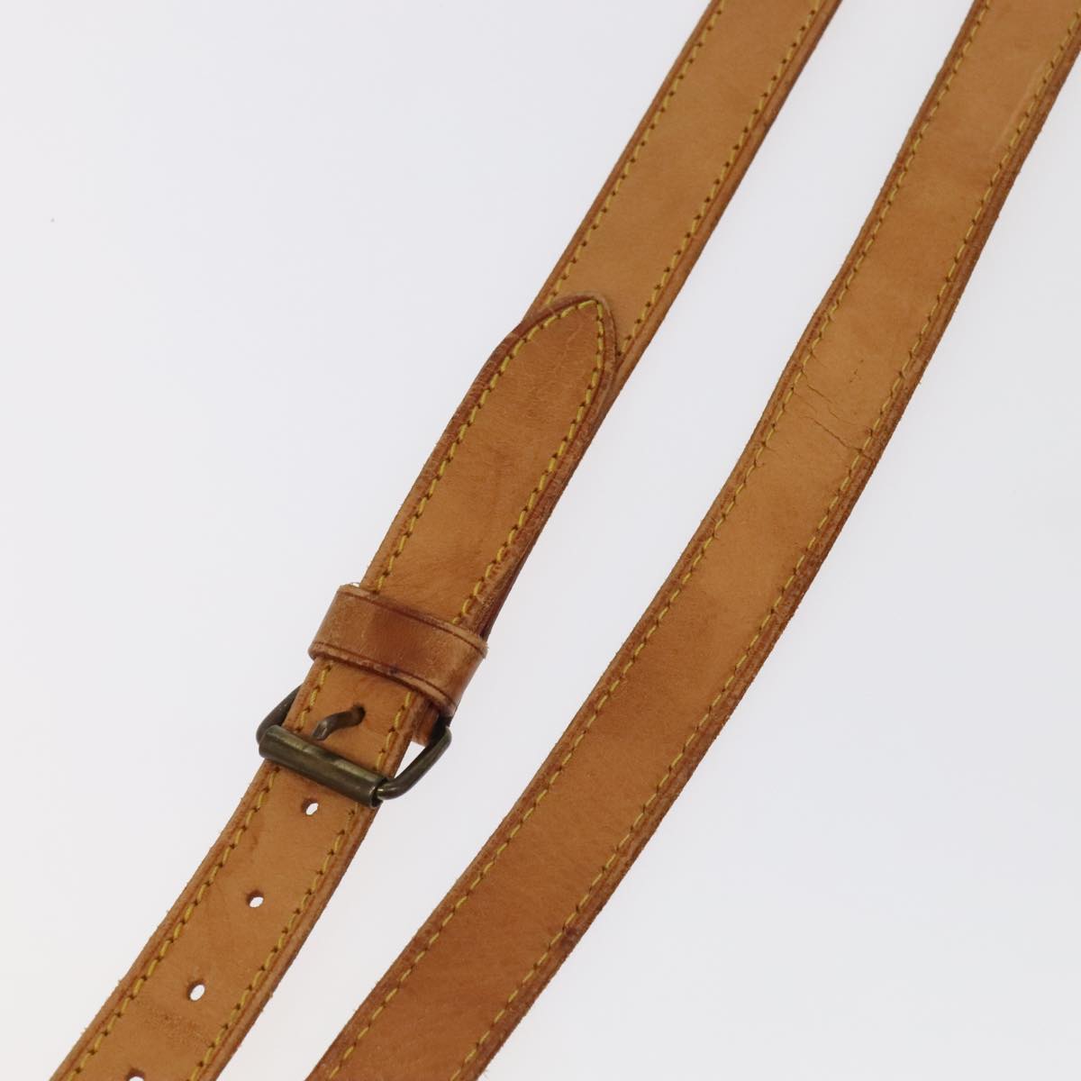 LOUIS VUITTON Adjustable Shoulder Strap Leather 32.3""-39.8"" Beige Auth 101368