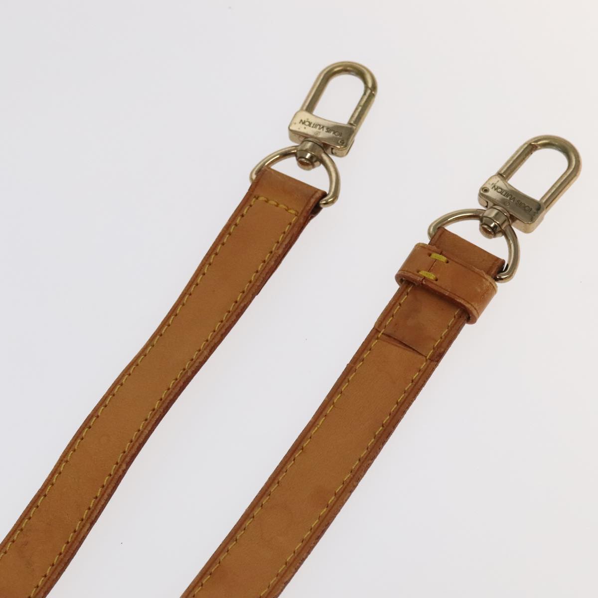 LOUIS VUITTON Adjustable Shoulder Strap Leather 36.6""-43.7"" Beige Auth 101375