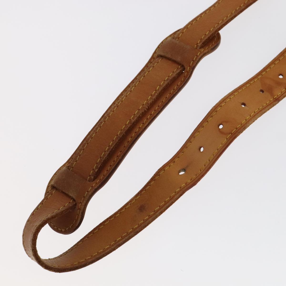 LOUIS VUITTON Adjustable Shoulder Strap Leather 36.6""-43.7"" Beige Auth 101375