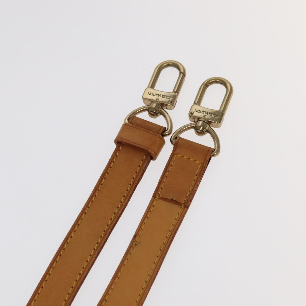 LOUIS VUITTON Adjustable Shoulder Strap Leather 36.6""-43.7"" Beige Auth 101375