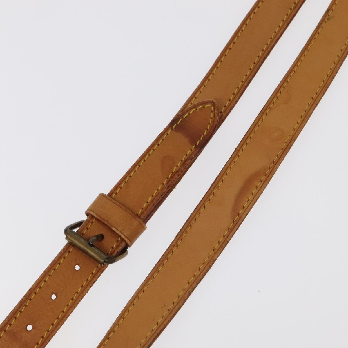 LOUIS VUITTON Adjustable Shoulder Strap Leather 36.6""-43.7"" Beige Auth 101375