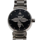 LOUIS VUITTON Tambour Forever Q121F Diamond Lug Pave Diamond Gray Watches Q121F 101376S-2