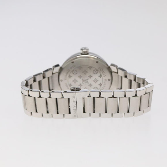 LOUIS VUITTON Tambour Forever Q121F Diamond Lug Pave Diamond Gray Watches Q121F 101376S