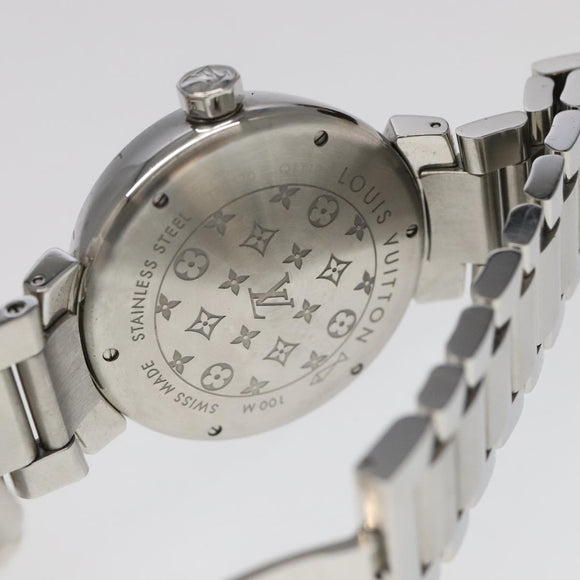 LOUIS VUITTON Tambour Forever Q121F Diamond Lug Pave Diamond Gray Watches Q121F 101376S