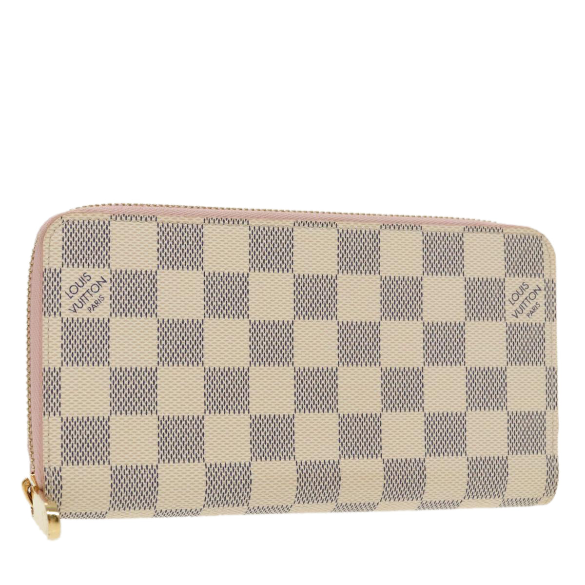 LOUIS VUITTON Damier Azur Zippy Wallet Long Wallet N63503 LV Auth 101378A