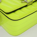 SAINT LAURENT Chain Vicky Small Bag Enamel Yellow Silver 538439 Auth 101382A-15