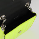 SAINT LAURENT Chain Vicky Small Bag Enamel Yellow Silver 538439 Auth 101382A-19