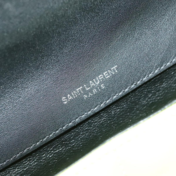 SAINT LAURENT Chain Vicky Small Bag Enamel Yellow Silver 538439 Auth 101382SAM