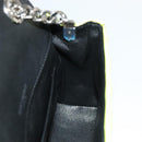 SAINT LAURENT Chain Vicky Small Bag Enamel Yellow Silver 538439 Auth 101382A-21