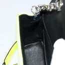 SAINT LAURENT Chain Vicky Small Bag Enamel Yellow Silver 538439 Auth 101382A-22