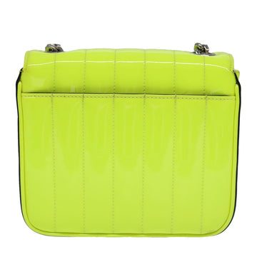 SAINT LAURENT Chain Vicky Small Bag Enamel Yellow Silver 538439 Auth 101382A - 0