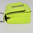 SAINT LAURENT Chain Vicky Small Bag Enamel Yellow Silver 538439 Auth 101382A-4