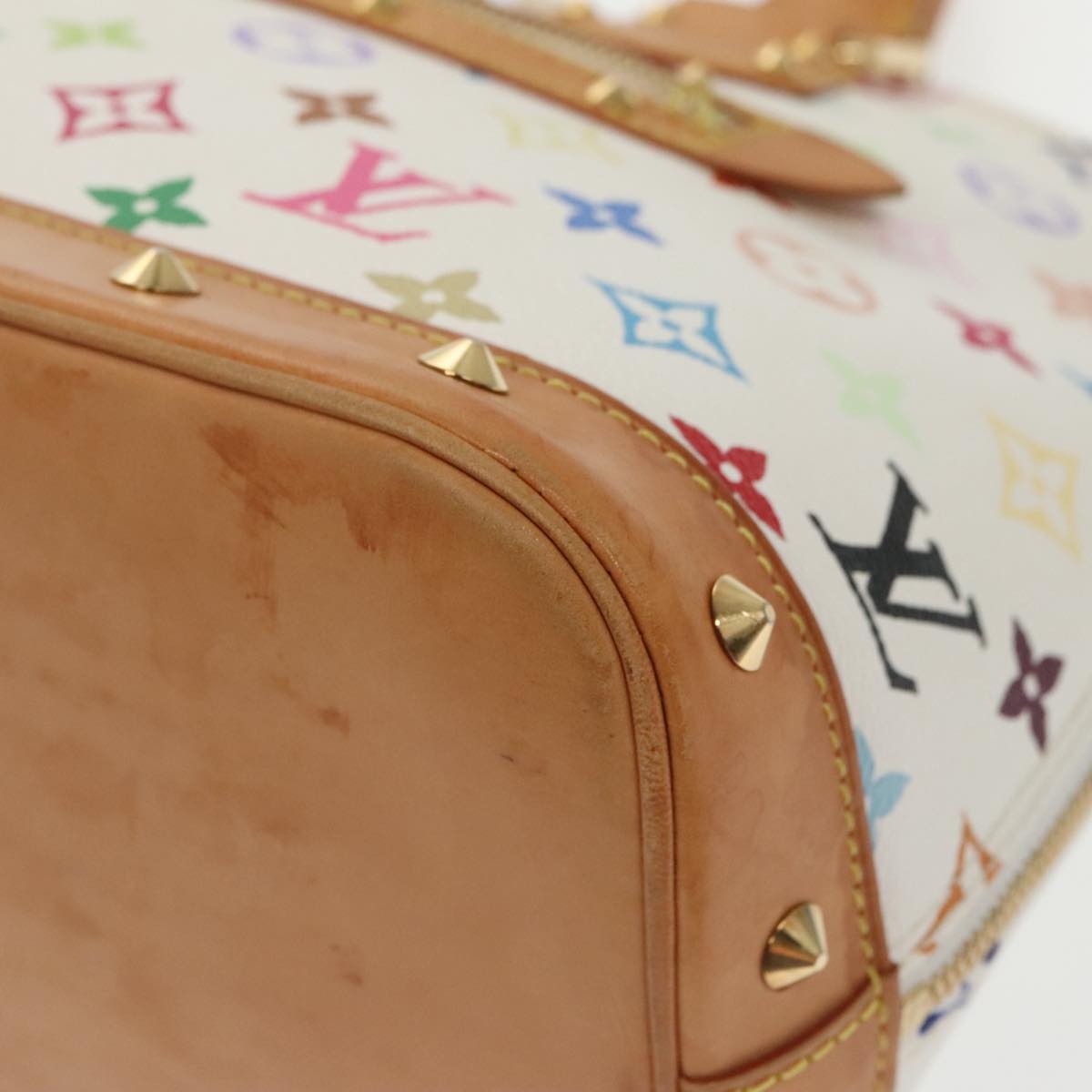 LOUIS VUITTON Monogram Multicolor Alma Hand Bag White M92647 LV Auth 101383A