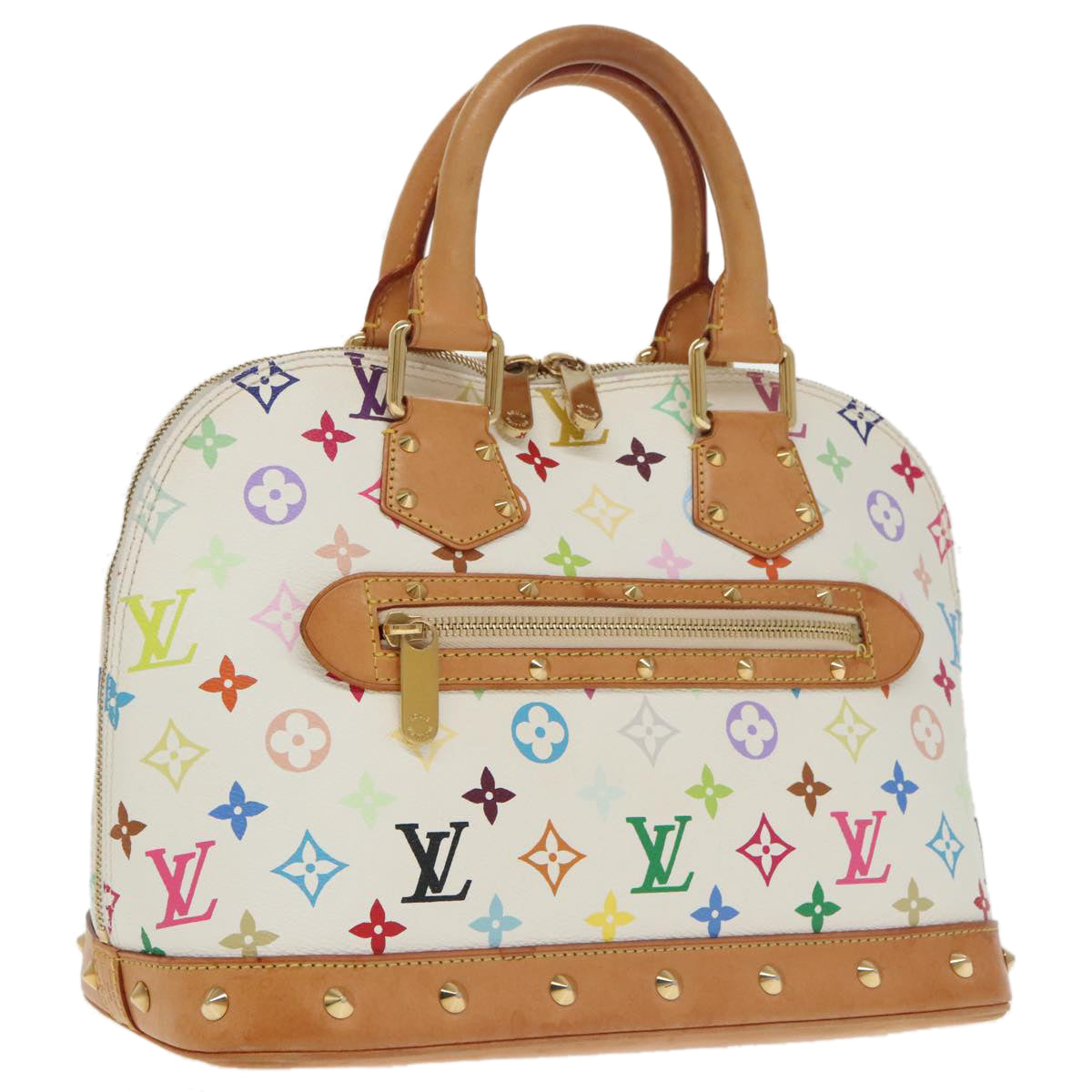 LOUIS VUITTON Monogram Multicolor Alma Hand Bag White M92647 LV Auth 101383A