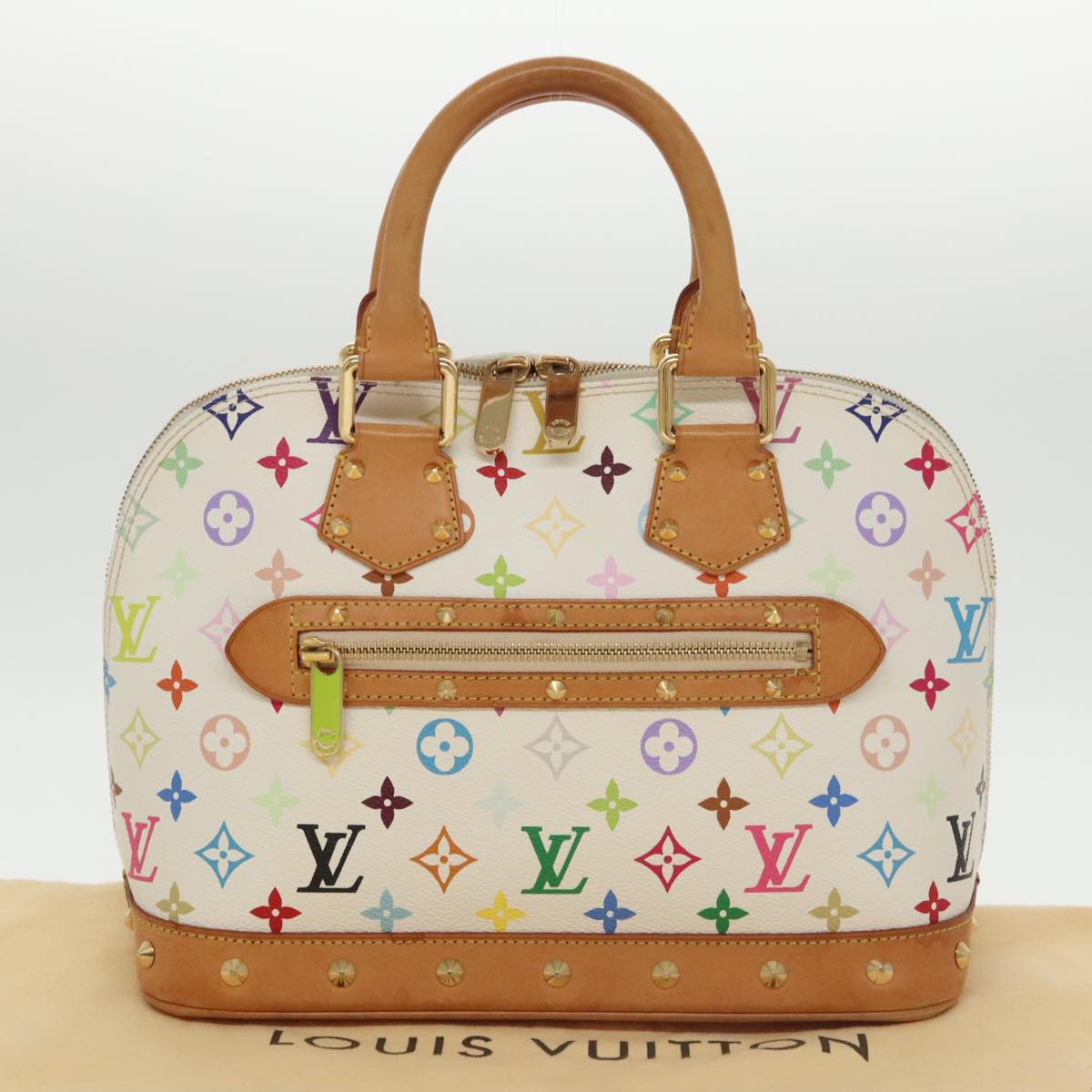 LOUIS VUITTON Monogram Multicolor Alma Hand Bag White M92647 LV Auth 101383A