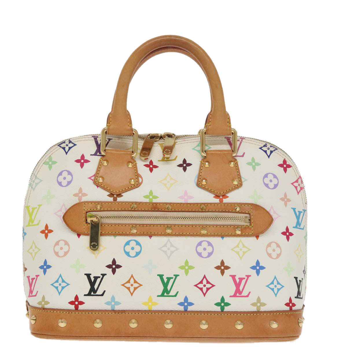 LOUIS VUITTON Monogram Multicolor Alma Hand Bag White M92647 LV Auth 101383A