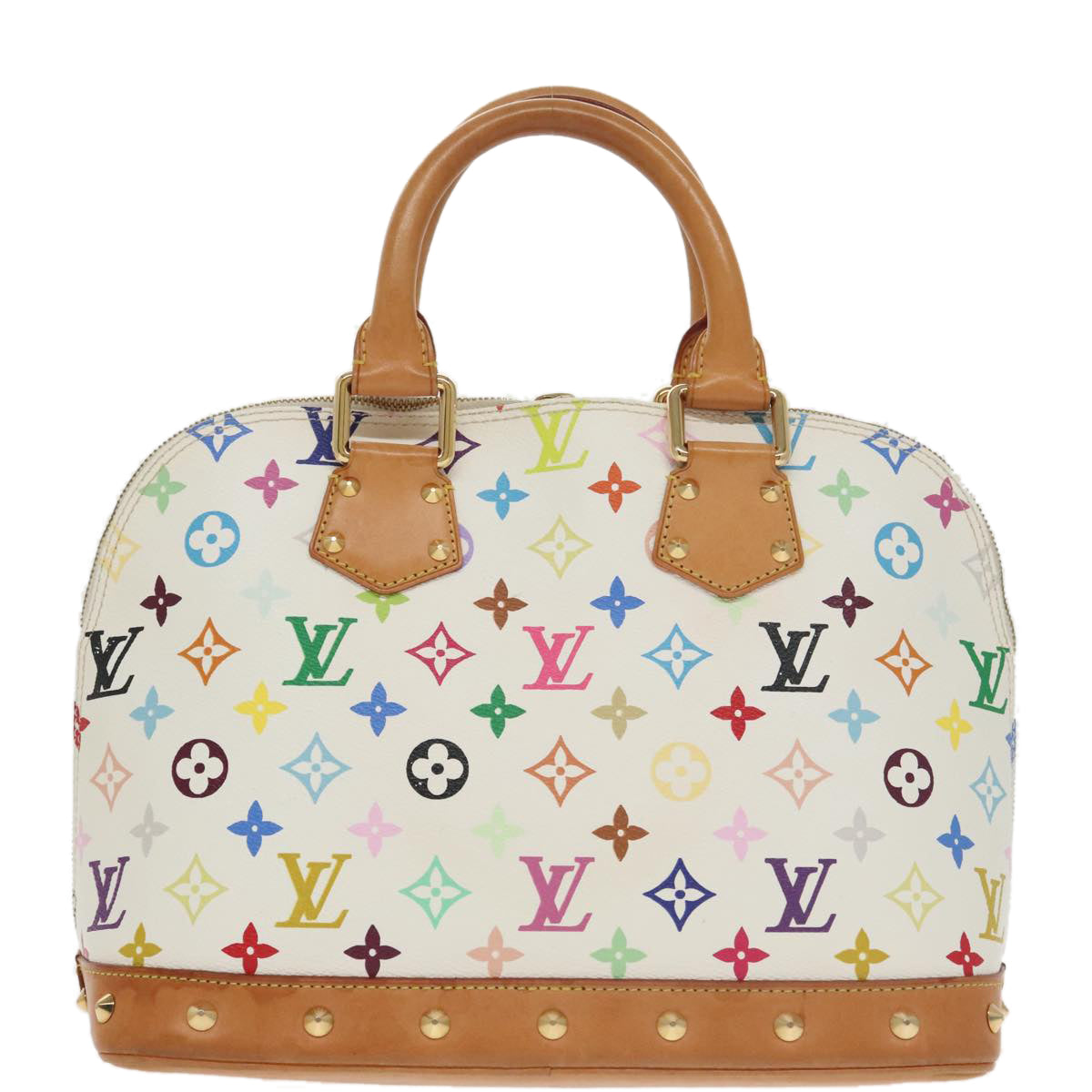 LOUIS VUITTON Monogram Multicolor Alma Hand Bag White M92647 LV Auth 101383A - 0