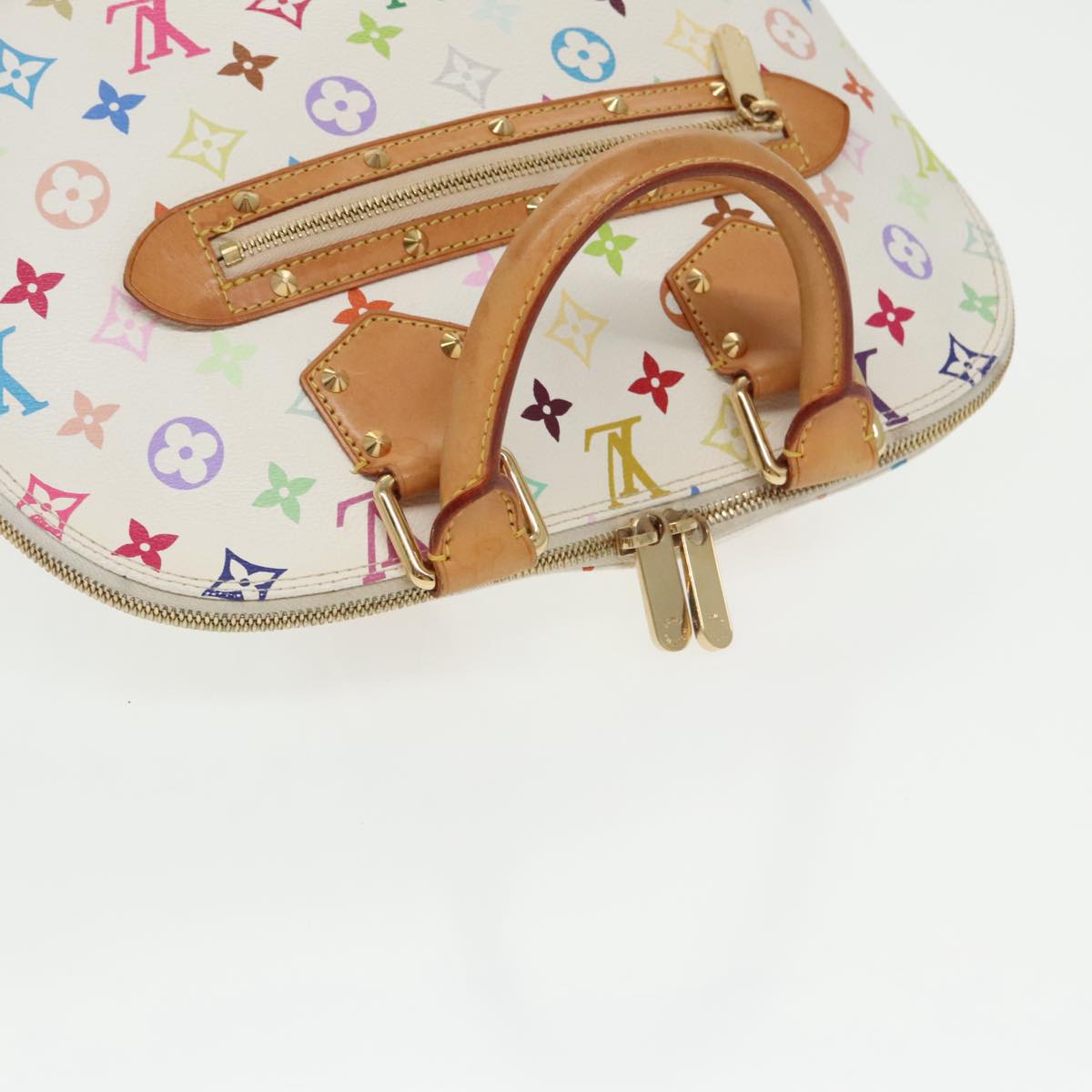 LOUIS VUITTON Monogram Multicolor Alma Hand Bag White M92647 LV Auth 101383A