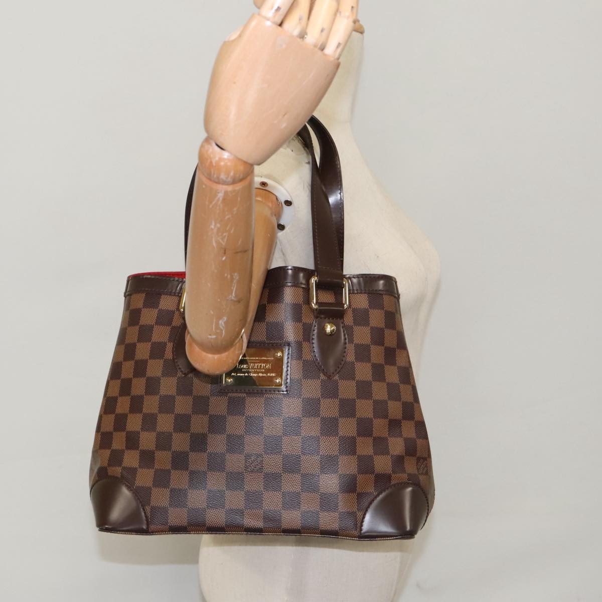 LOUIS VUITTON Damier Ebene Hampstead PM Tote Bag N51205 LV Auth 101386A