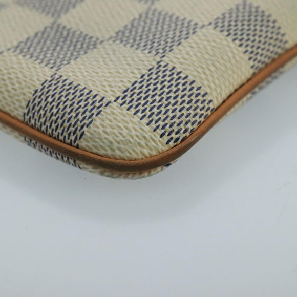 LOUIS VUITTON Damier Azur Etui Telephonne MM Cell Phone Case N60026 Auth 101411V