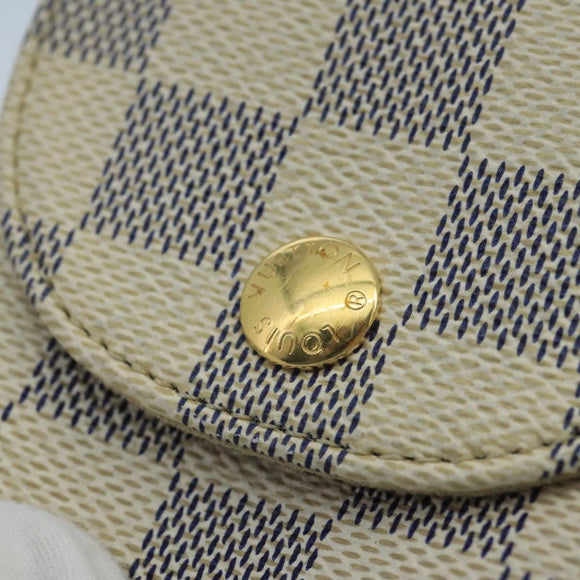 LOUIS VUITTON Damier Azur Etui Telephonne MM Cell Phone Case N60026 Auth 101411V