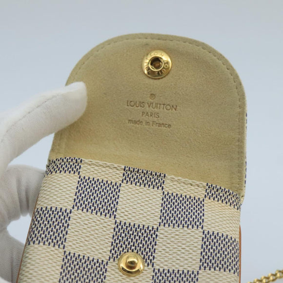 LOUIS VUITTON Damier Azur Etui Telephonne MM Cell Phone Case N60026 Auth 101411V