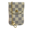 LOUIS VUITTON Damier Azur Etui Telephonne MM Cell Phone Case N60026 Auth 101411V-1