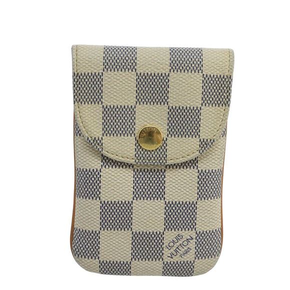 LOUIS VUITTON Damier Azur Etui Telephonne MM Cell Phone Case N60026 Auth 101411V
