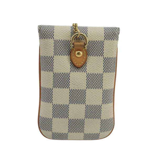 LOUIS VUITTON Damier Azur Etui Telephonne MM Cell Phone Case N60026 Auth 101411V
