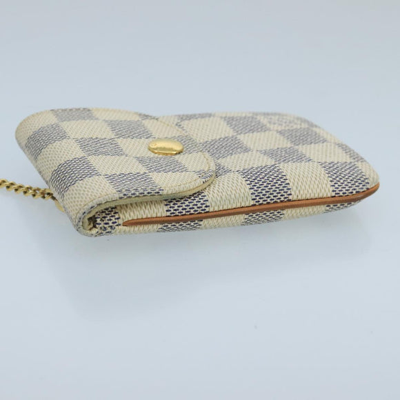 LOUIS VUITTON Damier Azur Etui Telephonne MM Cell Phone Case N60026 Auth 101411V