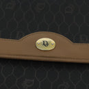 Christian Dior Honeycomb Canvas Shoulder Bag PVC Gold Black Auth 101442-10