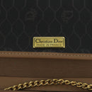 Christian Dior Honeycomb Canvas Shoulder Bag PVC Gold Black Auth 101442-17