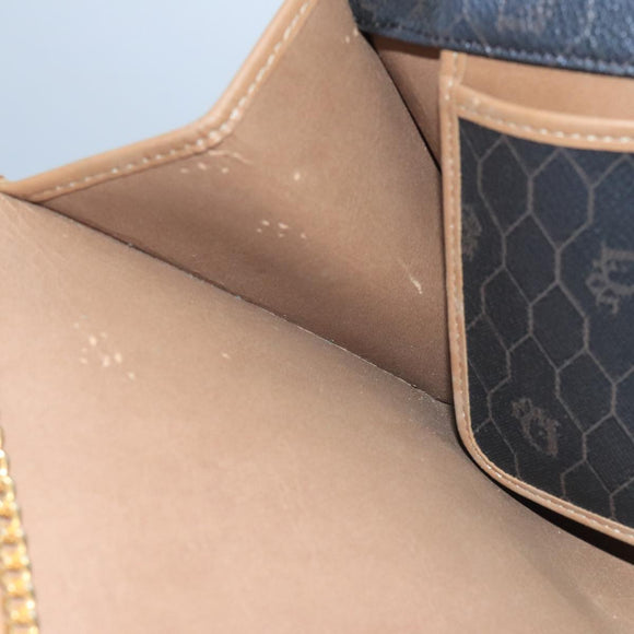 Christian Dior Honeycomb Canvas Shoulder Bag PVC Gold Black Auth 101442