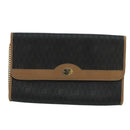 Christian Dior Honeycomb Canvas Shoulder Bag PVC Gold Black Auth 101442-13