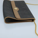 Christian Dior Honeycomb Canvas Shoulder Bag PVC Gold Black Auth 101442-4