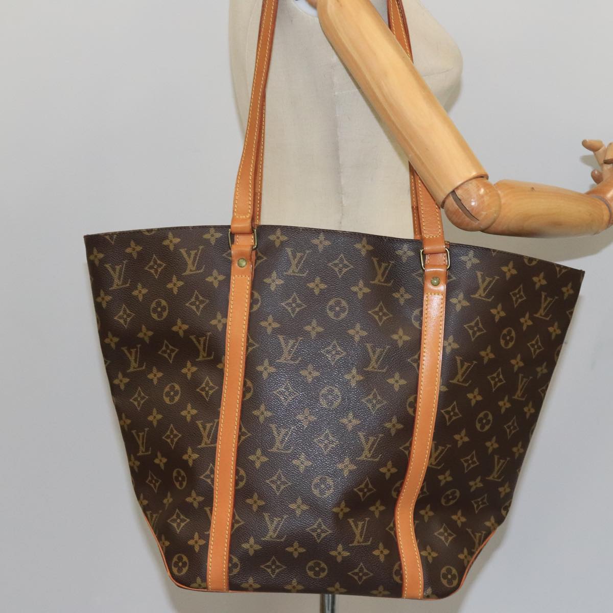 LOUIS VUITTON Monogram Sac Shopping Tote Bag M51108 LV Auth 101454