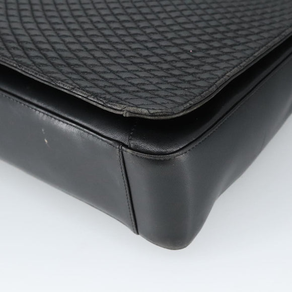 BALLY Shoulder Bag Leather Black Gold Auth 101463