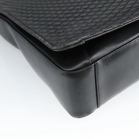 BALLY Shoulder Bag Leather Black Gold Auth 101463