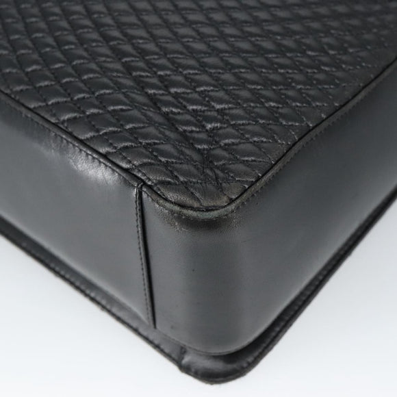 BALLY Shoulder Bag Leather Black Gold Auth 101463