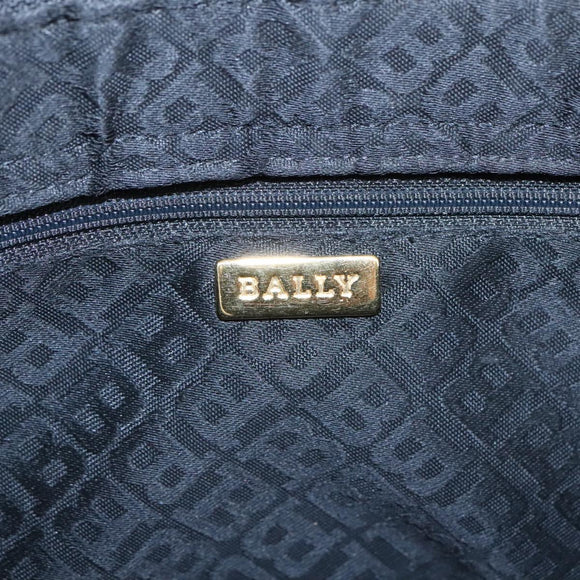 BALLY Shoulder Bag Leather Black Gold Auth 101463