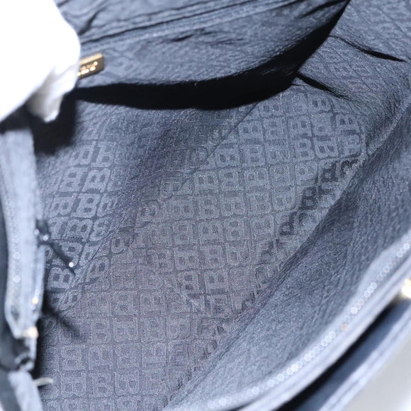 BALLY Shoulder Bag Leather Black Gold Auth 101463