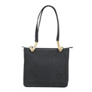 BALLY Shoulder Bag Leather Black Gold Auth 101463-13