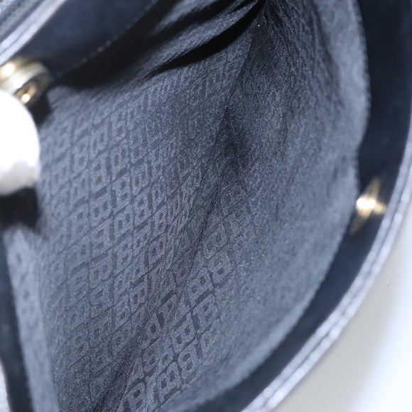 BALLY Shoulder Bag Leather Black Gold Auth 101463